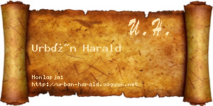 Urbán Harald névjegykártya